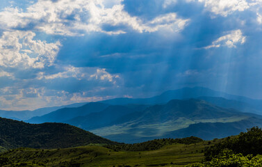 Panoramic view of high mountain rough, beautiful view of Caucasus mountains, Armenia