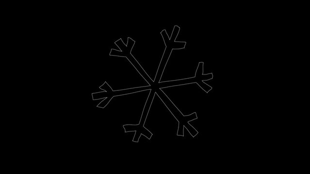 Snow Flakes Doodle Animation Alpha Background