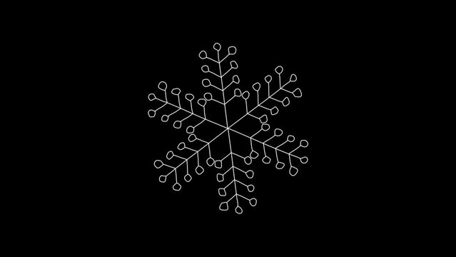 Snow Flakes Doodle Animation Alpha Background
