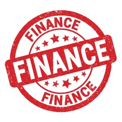 FINANCE text written on red round stamp sign.