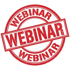 WEBINAR written word on red stamp sign