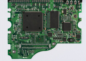 Motherboard digital chip. Computer and electronics modern background. Electronic circuit grunge background.