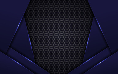 Modern 3D Abstract Futuristic Technology Glowing Blue Background with Hexagon Pattern