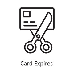 Card Expired Vector Outline Icon Design illustration. Banking and Payment Symbol on White background EPS 10 File