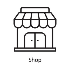 Shop Vector Outline Icon Design illustration. Banking and Payment Symbol on White background EPS 10 File