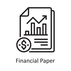Financial Paper Vector Outline Icon Design illustration. Banking and Payment Symbol on White background EPS 10 File