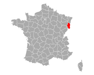 Fototapeta premium Karte von Haut-Rhin in Frankreich