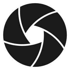 Aperture icon. Black camera lens diafragm. Focal frame