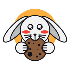 rabbit eat sweet cookie