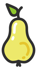 Pear icon. Yellow juicy fruit. Sweet dessert food