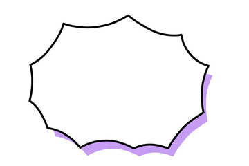 とげとげな吹き出し　紫