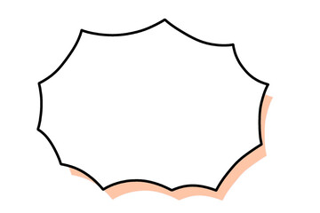 とげとげの吹き出し　オレンジ