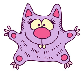 Cute monster toy. Funny creature in hand drawn style