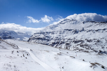 Ski slopes of Val cenis in the french alps