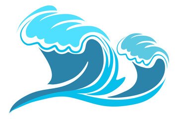 Ocean waves logo. Sea storm symbol. Nature sign
