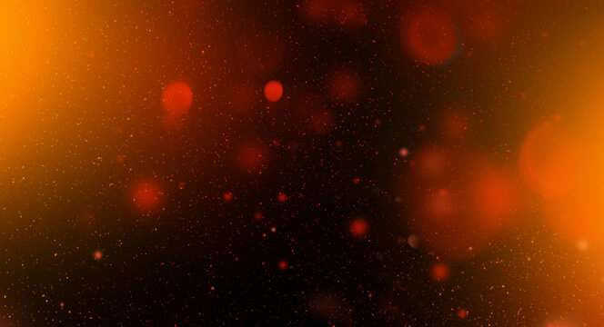 Red and yellow colorful starry sky, horizontal galaxy background