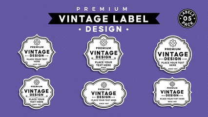 Obraz premium Set of Vintage Label Vector Design Elements for Identity, Packaging, Logos, Labels and Badges-Pack 05