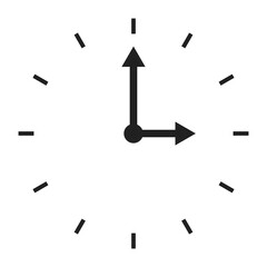 Clock face icon. Time symbol. Circle timer with arrrows