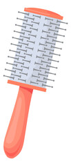 Round hairbrush icon. Cartoon hair volume tool