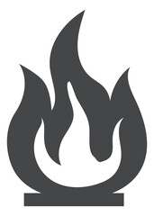 Fire icon. Black line flame. Flammable symbol