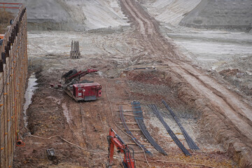 Construction work in Schiepzig for Saale crossing of the A143