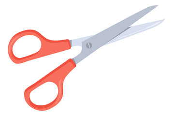 Scissors icon. Cartoon sharp metal blade instrument