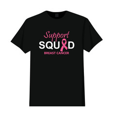 Support Squad Breast Cancer T Shirt Illustration