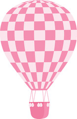 Hot air balloon isolated monochrome vector set. Collection of balloons with patterns zig zags, wavy lines, striped or checkered with basket and hot air in retro style for flight concept design
