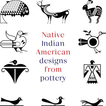 Native Indian American Designs From Pottery 