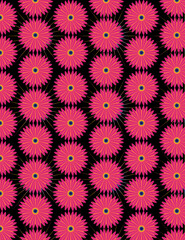 seamless pink sunrise flower pattern background design vector