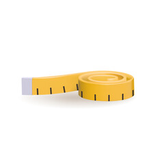 Vector clothmeasure measuring tape yellow 3D. Vector