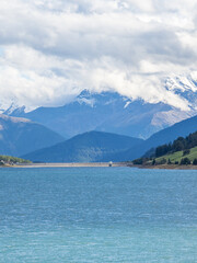  Landscape of lake Reschensee in South Tyrol, Italy
