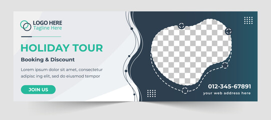 Travel social media cover and web banner for tourist