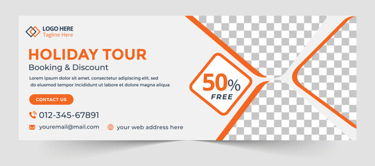 Travel social media cover and web banner for tourist