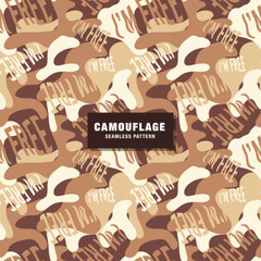 Typography Camouflage Seamless Pattern