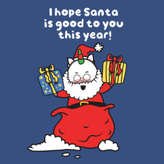 Christmas Flashcard for Children. Cute Unicorn theme. Ready to print. Printable game card. Educational card for preschool. Vector illustration.