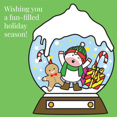 Christmas Flashcard for Children. Cute Unicorn theme. Ready to print. Printable game card. Educational card for preschool. Vector illustration.