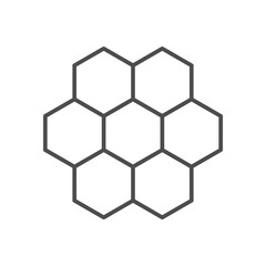 Honeycomb line icon or honey symbol