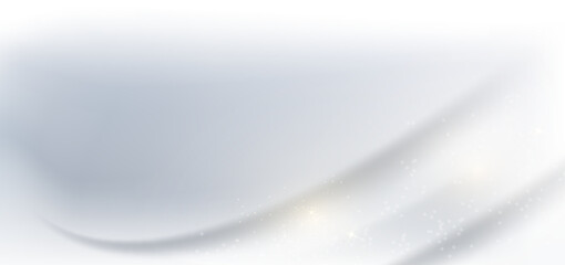 Abstract 3d curve white background with gold sparkle with copy space for text. Luxury style template design.