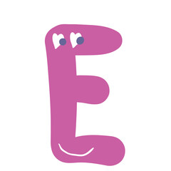 Cute alphabet letter. Kids clipart. in cartoon style. 