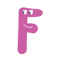 Cute alphabet letter. Kids clipart. in cartoon style. 