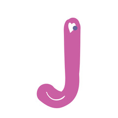 Cute cartoon-style alphabet letter. Graphic design element. 