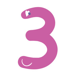 Funny number in cartoon style. 