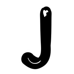 Funny alphabet letter. Graphic cute design element. 
