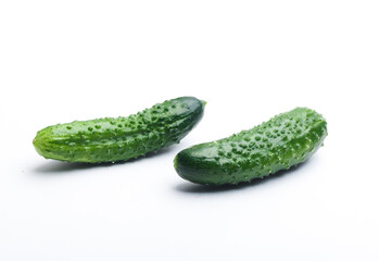 cucumbers on a white background