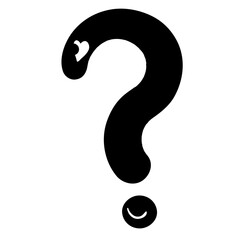 Cute question mark sign in cartoon style. Decorative design element. 