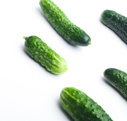 cucumbers isolated on white