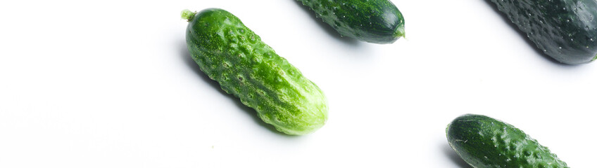 cucumbers on a white background