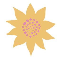 Flower illustration. Botanical decorative design element. 