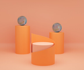 3d rendering realistic podium background
